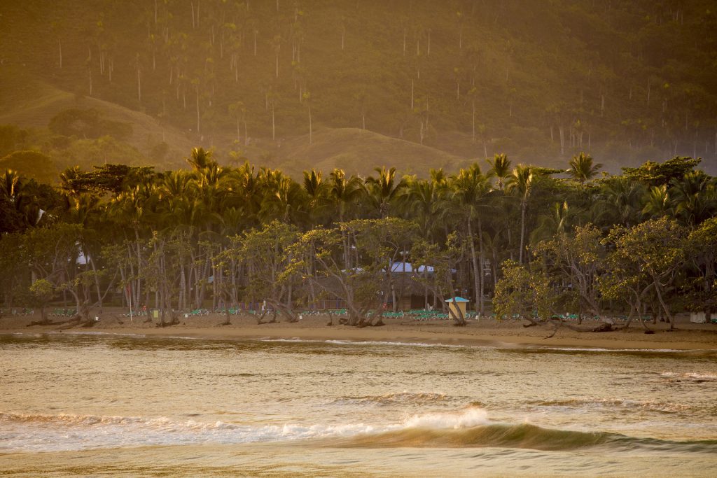 Tropical beach in the Dominican Republic at dawn