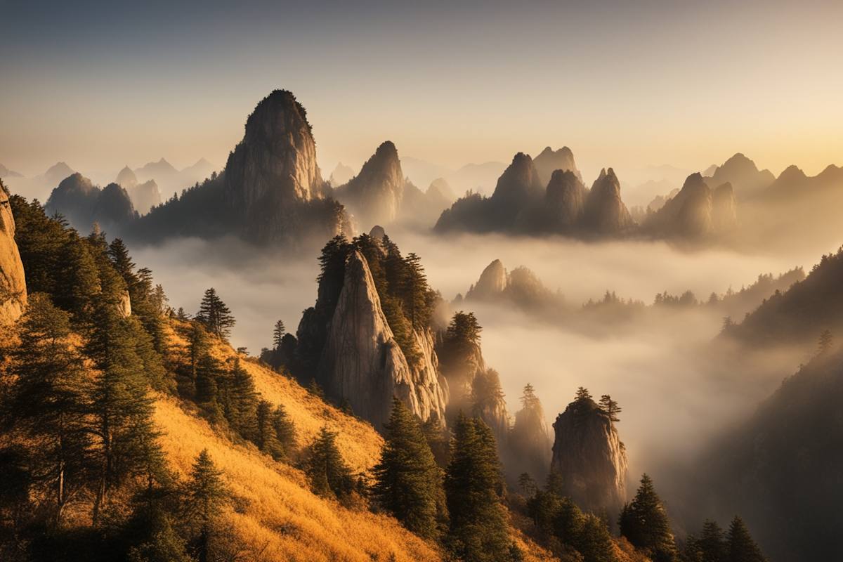 montagne jaune en chine