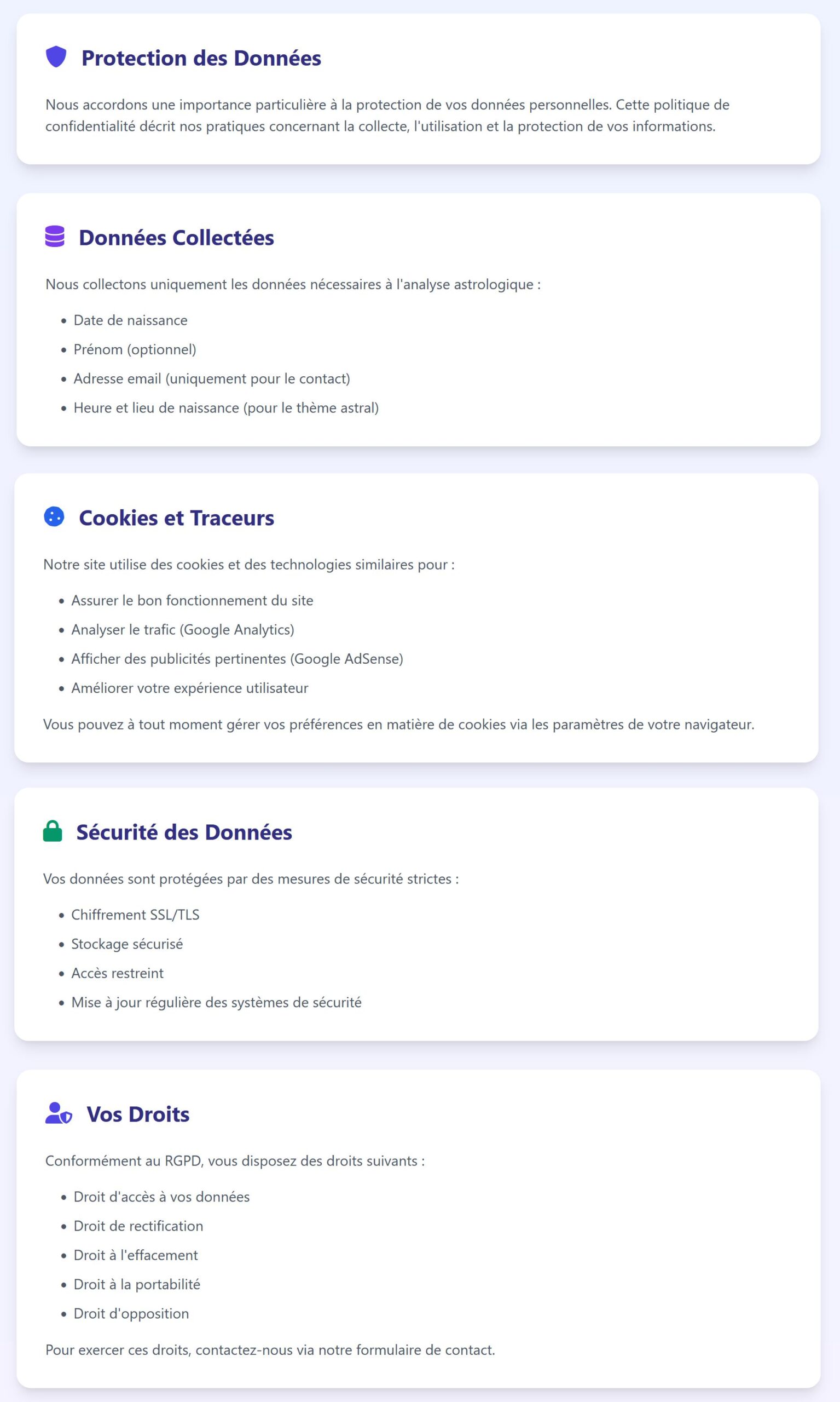 politique confidentialité